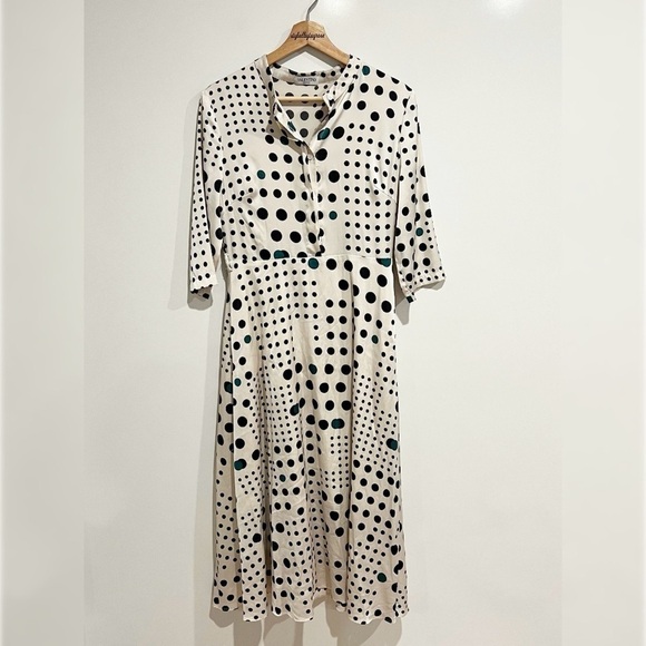 Valentino Polka Dot Button Midi Dress